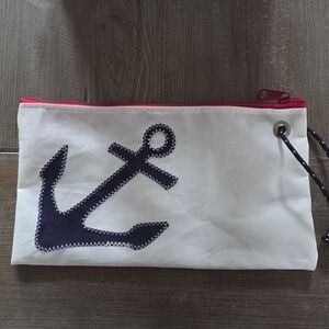 Nautical White and Navy Cosmetic Bag
